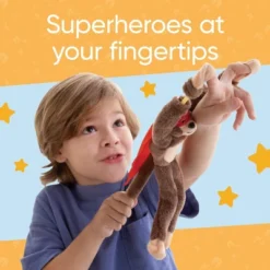 HearthSong Set Of Three Plush Flying Flingshot Howling Monkeys In Colorful Cloaks