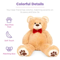 Best Choice Products 38in Giant Soft Plush Teddy Bear Stuffed Animal Toy W/ Bow Tie, Footprints 12 Best Choice Products 38in Giant Soft Plush Teddy Bear Stuffed Animal Toy W/ Bow Tie, Footprints -Stuffed Toys Store GUEST 064bc590 f67d 4ce0 a208 d9cf3365565a