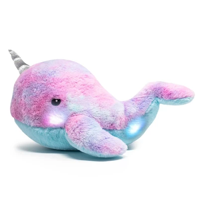 FAO Schwarz Glow Brights Toy Plush LED With Sound Narwhal 17" Stuffed Animal 4 FAO Schwarz Glow Brights Toy Plush LED With Sound Narwhal 17" Stuffed Animal - Image 2