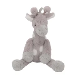Lambs & Ivy Linen Safari Gray Giraffe Stuffed Animal Toy - Stretch