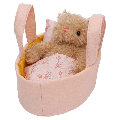 Manhattan Toy Moppettes Bea Bear Stuffed Animal Nurturing Playset With Bear Plush Toy, Fabric Bassinet, Blanket & Pillow 4 Manhattan Toy Moppettes Bea Bear Stuffed Animal Nurturing Playset With Bear Plush Toy, Fabric Bassinet, Blanket & Pillow - Image 2