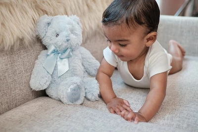 Bearington My First Bear: Classic Hand-Sewn 12-Inch Blue Stuffed Bear 4 Bearington My First Bear: Classic Hand-Sewn 12-Inch Blue Stuffed Bear - Image 2