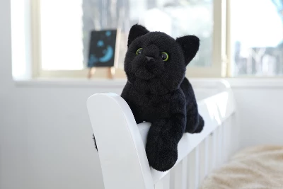 Bearington Collection Small Plush Stuffed Animal Black Cat, 8" 4 Bearington Collection Small Plush Stuffed Animal Black Cat, 8" - Image 2