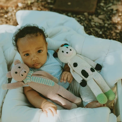 Pebble Organic Cow Rattle 3 Pebble Organic Cow Rattle