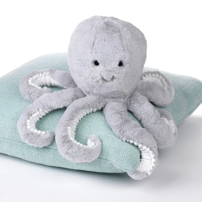 Lambs & Ivy Ocean Blue Plush Gray Octopus Stuffed Animal Toy - Inky 5 Lambs & Ivy Ocean Blue Plush Gray Octopus Stuffed Animal Toy - Inky - Image 3