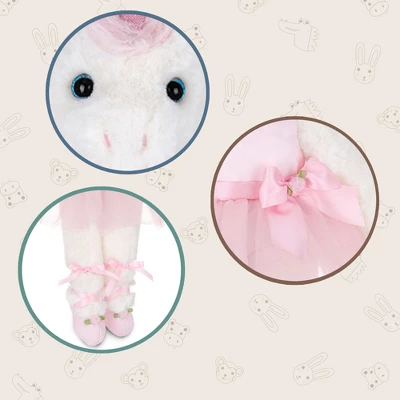 Bearington Dreamer White Plush Unicorn Stuffed Animal Ballerina In Pink Ballet Outfit, 14 Inches 6 Bearington Dreamer White Plush Unicorn Stuffed Animal Ballerina In Pink Ballet Outfit, 14 Inches - Image 4