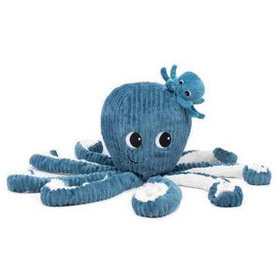 TriAction Toys Les Delingos Ptipotos Mom And Baby Octopus Plush | Blue 4 TriAction Toys Les Delingos Ptipotos Mom And Baby Octopus Plush | Blue - Image 2
