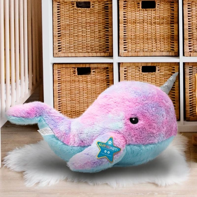 FAO Schwarz Glow Brights Toy Plush LED With Sound Narwhal 17" Stuffed Animal 5 FAO Schwarz Glow Brights Toy Plush LED With Sound Narwhal 17" Stuffed Animal - Image 3