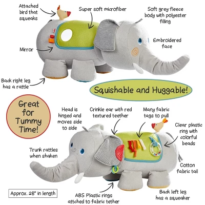 HABA Discovery Elephant - Oversized Plush Sensory Activity Toy For Baby Nursery's - Ages 6 Months + 11 HABA Discovery Elephant - Oversized Plush Sensory Activity Toy For Baby Nursery's - Ages 6 Months + - Image 9