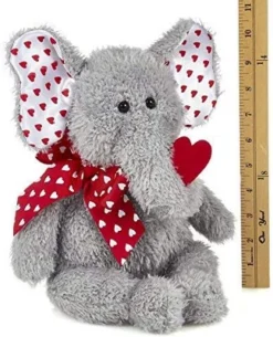 Bearington Hugh Loves You Stuffed Animal Elephant With Hearts And A Red Heart Printed Bow, 13 Inches -Stuffed Toys Store GUEST 869edd52 77fd 4100 b989 7151307bec29