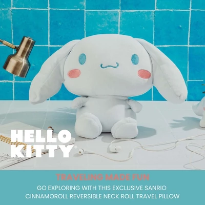 HELLO KITTY Surreal Entertainment Sanrio Cinnamoroll Reversible Neck Roll Pillow And Plush Toy 2 HELLO KITTY Surreal Entertainment Sanrio Cinnamoroll Reversible Neck Roll Pillow And Plush Toy