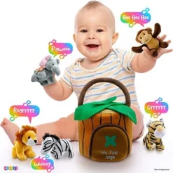 Baby Plush Talking Stuffed Animals Jungle 6 Pcs Set With Carrier For Kids Includes Jungle House, Elephant, Tiger, Lion, Zebra, And Monkey - Play22usa -Stuffed Toys Store GUEST b038bec3 eb9d 4c65 bda8 1a4e1bd55ab1