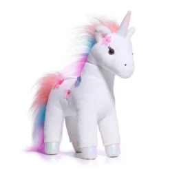 FAO Schwarz 13" White Unicorn Glow In The Dark Toy Plush