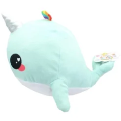 Underground Toys Glitter Galaxy Rainbow Spout Blue Narwhal 12-Inch Collectible Plush