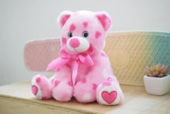 Bearington Pink Plush Stuffed Animal Teddy Bear With Hearts, 8.5 Inches -Stuffed Toys Store GUEST c0bc0578 75d5 451c 8ed5 1cc5f44572b3