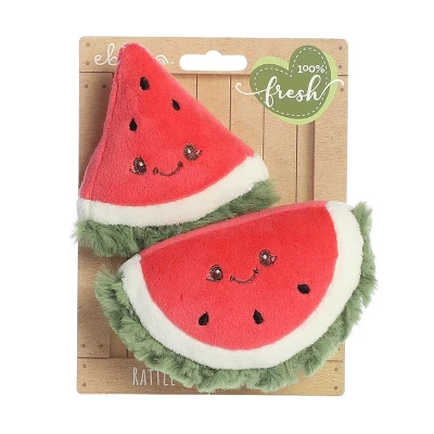Ebba Mini Watermelon Rattle & Crinkle Set Precious Produce Adorable Baby Stuffed Animal Red 4" 6 Ebba Mini Watermelon Rattle & Crinkle Set Precious Produce Adorable Baby Stuffed Animal Red 4" - Image 4