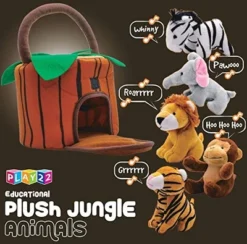 Baby Plush Talking Stuffed Animals Jungle 6 Pcs Set With Carrier For Kids Includes Jungle House, Elephant, Tiger, Lion, Zebra, And Monkey - Play22usa -Stuffed Toys Store GUEST e8126564 143b 49df a544 993a9b2aac5f