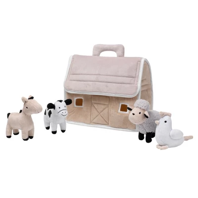 Lambs & Ivy Baby Farm Plush Barn With 4 Stuffed Animals Toy - Taupe/Gray/White 3 Lambs & Ivy Baby Farm Plush Barn With 4 Stuffed Animals Toy - Taupe/Gray/White