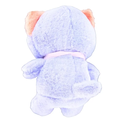 Puka Creations 3D Lovely Cat 10 Inch Plush Collectible | Purple 3 Puka Creations 3D Lovely Cat 10 Inch Plush Collectible | Purple