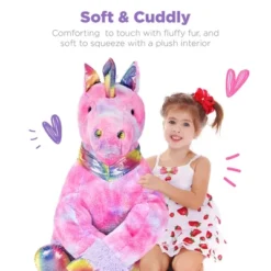 Best Choice Products 52in Kids Extra Large Plush Unicorn, Life-Size Stuffed Animal Toy W/ Rainbow Details -Stuffed Toys Store GUEST fd090c21 96f8 44b2 8e18 e29fa8ae36a1